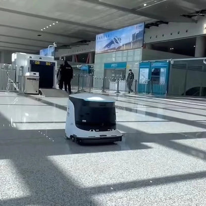 Customized commercial smart electric sweeper by BACKUPMYFILESNOW.COM® for hotel and garage cleaning, automatic multifunction cleaning device.