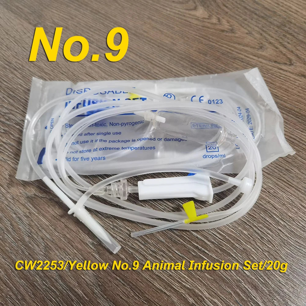 10-piece pet and livestock veterinary care equipment set with No.16, No.12, No.9, No.7 instruments and hygiene consumables.