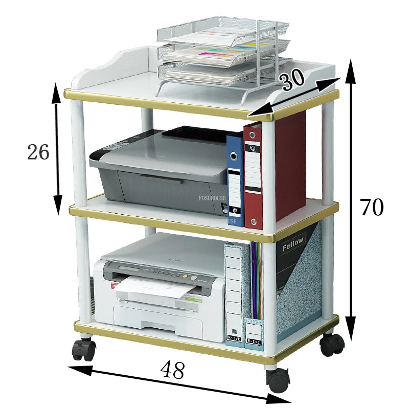 Modern solid wood salon trolley with storage rack, mobile design, ideal for beauty salons and barber shops.