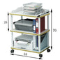 Modern solid wood salon trolley with storage rack, mobile design, ideal for beauty salons and barber shops.