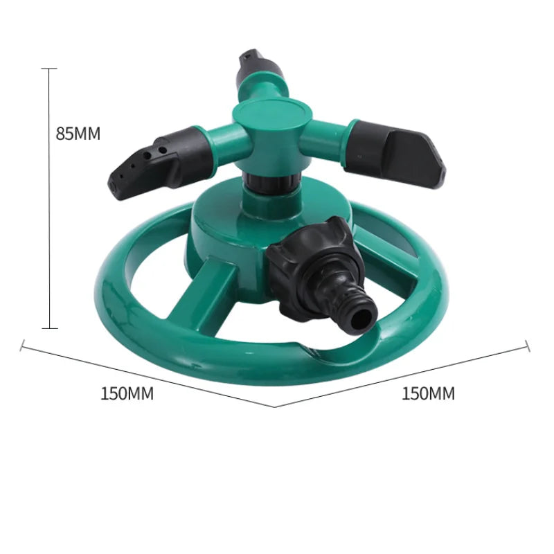 360-degree automatic rotating sprinkler nozzle for garden watering, ideal for lawn irrigation and outdoor garden irrigation systems