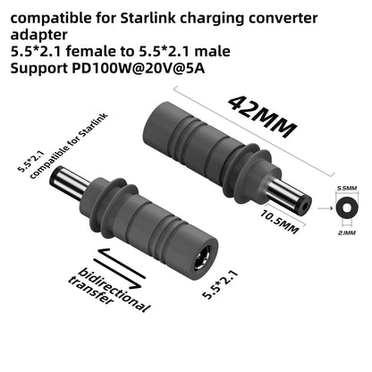Starlink Mini DC power cable with Type-C input, waterproof outdoor barrel jack, 2M (6.6ft) replacement cable by BACKUPMYFILESNOW.COM®