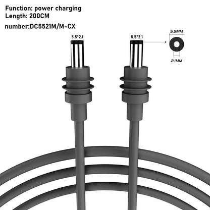 Starlink Mini DC power cable with Type-C input, waterproof outdoor barrel jack, 2M (6.6ft) replacement cable by BACKUPMYFILESNOW.COM®