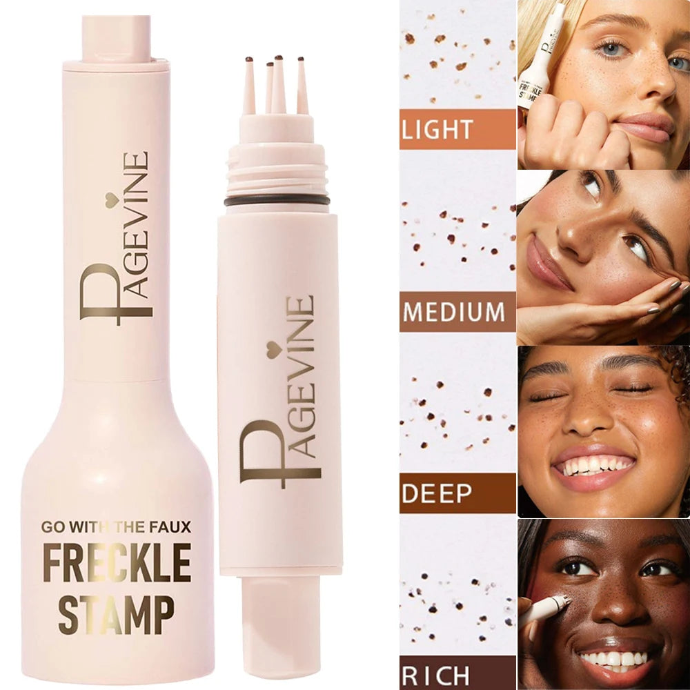 Dark 5-point Freckle Stamp Pen from BACKUPMYFILESNOW.COM®, designed for creating natural-looking freckles in makeup applications.
