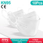 Dark blue FFP2 KN95 face masks, 4-ply protection, homologated N95 masks for security and health protection.