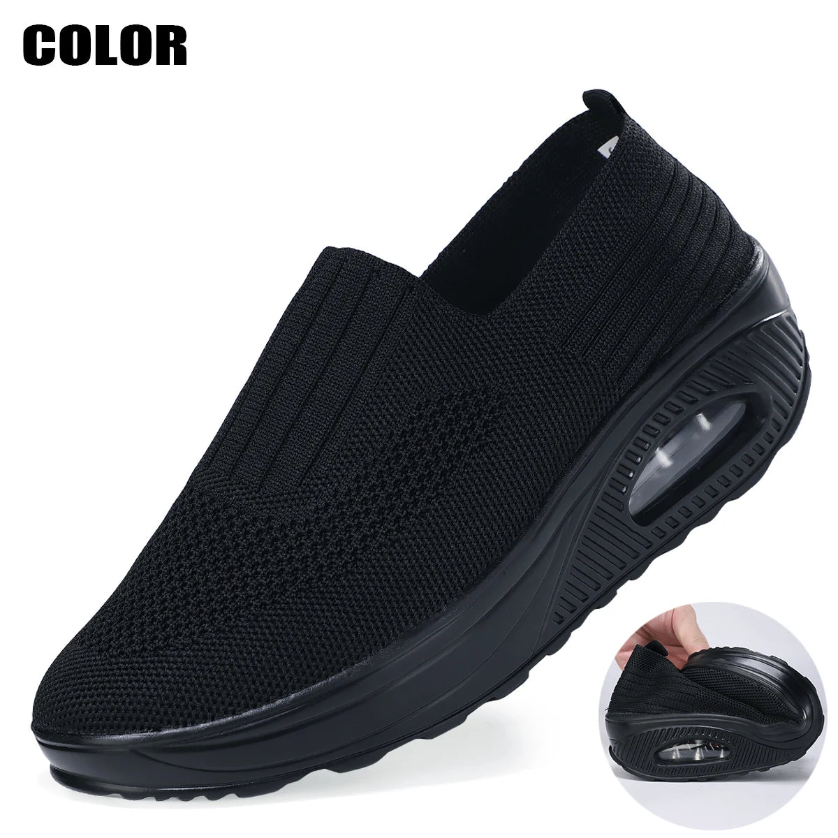 Dark blue women’s fashion vulcanized sneakers with platform sole, flat casual walking shoes, breathable and solid color.