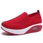 Dark blue women's vulcanized sneakers with platform soles, breathable casual flats, ideal for walking and summer fashion.