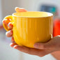 Dark blue 700ml ceramic coffee mug with large capacity, ideal for breakfast, oatmeal, milk tea, and instant noodles.
