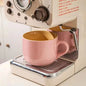 Dark blue ceramic 700ml coffee mug and large capacity bowl for breakfast, oatmeal, milk tea, and instant noodles, ideal as a gift