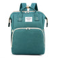 Dark blue large-capacity mommy bag from BackupMyFilesNow.com with multiple compartments and sturdy handles.