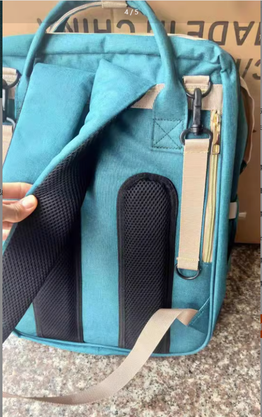Dark blue Large-Capacity Mommy Bag from BackupMyFilesNow.com with multiple compartments and sturdy handles for everyday use.