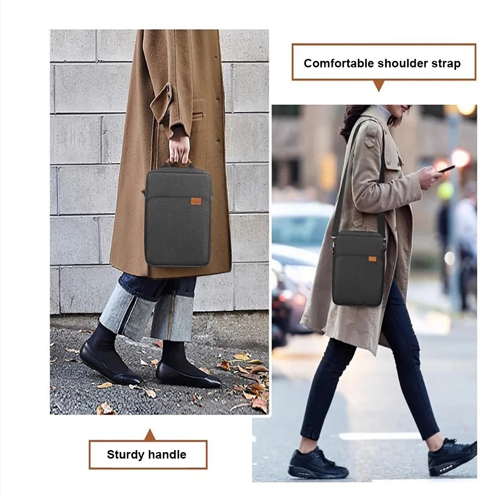Dark gray waterproof travel carrying case for Starlink Mini, designed for storage, handbag, shoulder bag, and crossbody use.