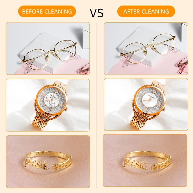 Dark green BACKUPMYFILESNOW® Super Clean ultrasonic glasses cleaning machine with digital timer and high-frequency ultrasound for jewelry.