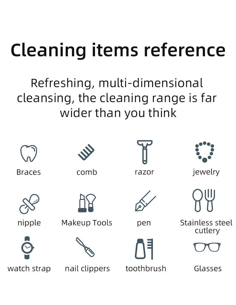 Dark green BACKUPMYFILESNOW® Super Clean ultrasonic glasses and jewelry cleaning machine with timer and high-frequency ultrasound.