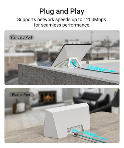 Starlink Gen 3 75ft waterproof outdoor Ethernet cable in gray with retainer, designed for high-speed outdoor internet connections