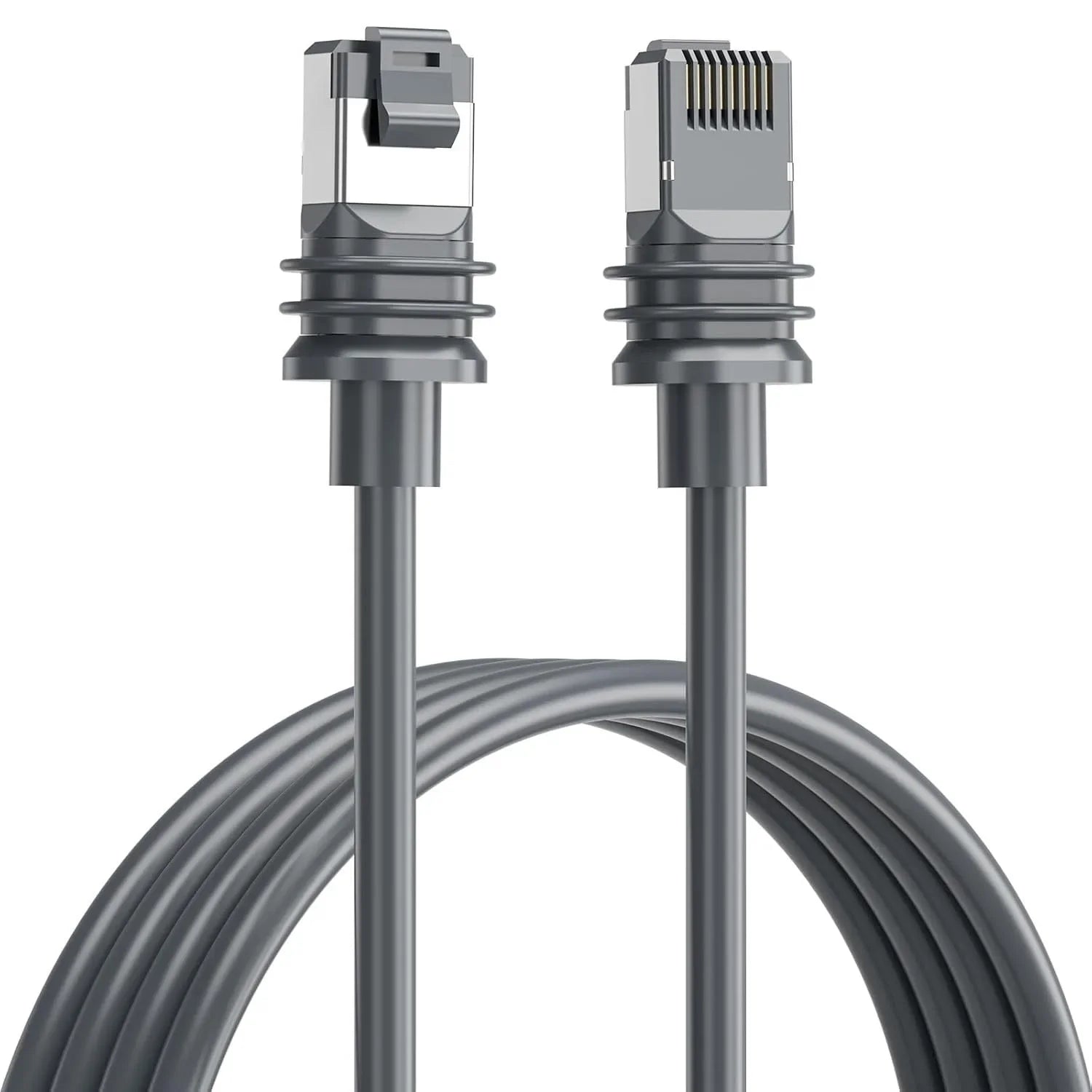 Dark grey 2m Starlink Gen 3 Ethernet cable by BACKUPMYFILESNOW.COM, waterproof, standard actuated V3 replacement cord.