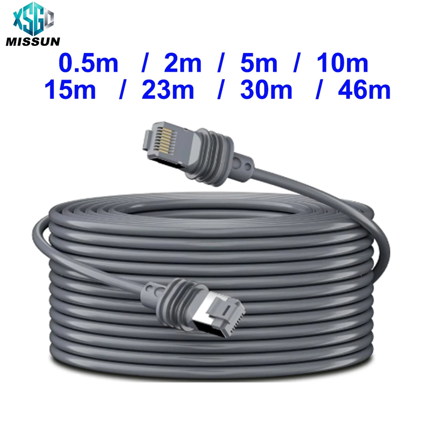 Dark grey HOWENS Starlink Gen3 Ethernet extension cord, 5m (16ft) to 46m (150ft), RJ45 gigabit router cable for satellite internet.