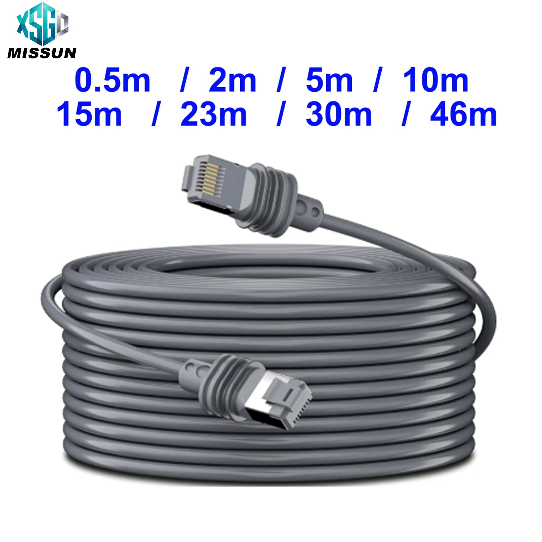 Dark grey HOWENS Starlink Gen3 Ethernet extension cord, 5m (16ft) to 46m (150ft), RJ45 gigabit router cable for satellite internet.