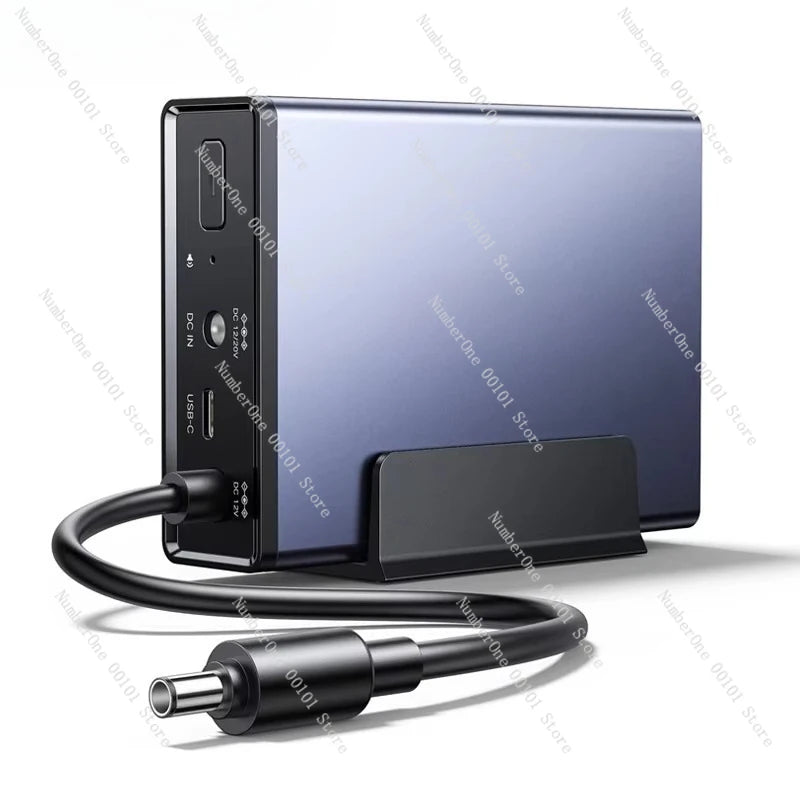 Dark grey NAS UPS 120W DC battery backup surge protector with 12000mAh capacity, compatible with DXP4800 Plus.