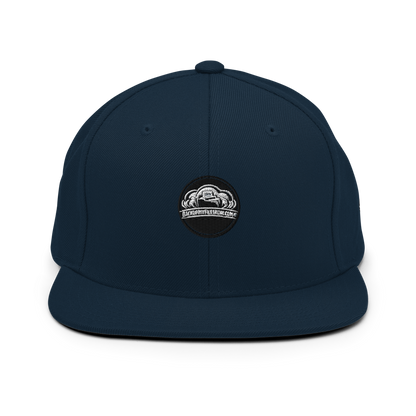 Dark navy Yupoong 6089M classic snapback hat with adjustable strap and embroidered front panel.