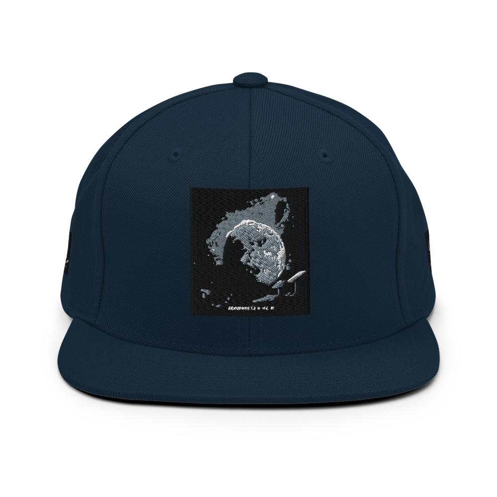 Dark navy Yupoong 6089M classic snapback cap with curved brim and adjustable strap, featuring a clean, structured design.