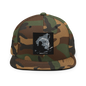 Dark navy classic snapback hat by Yupoong 6089M with structured crown and flat brim, featuring a adjustable snap closure.