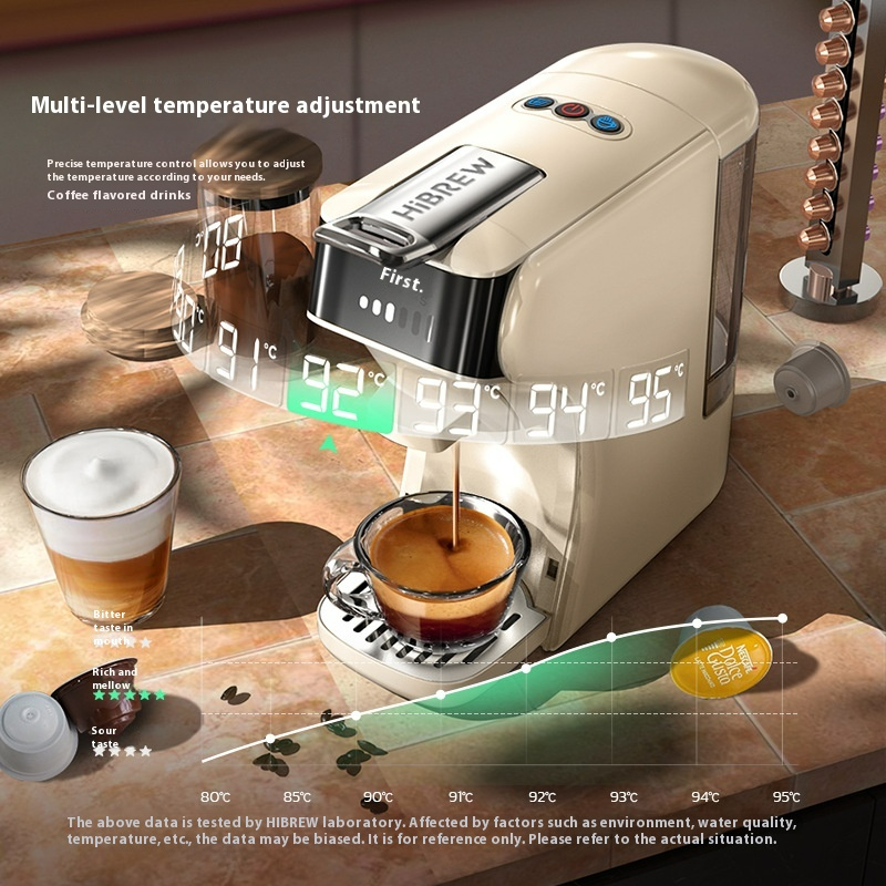 BACKUPMYFILESNOW® hot and cold coffee machine in black, with sleek design and dual functionality for hot and cold beverages.