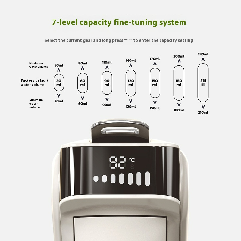 Black BACKUPMYFILESNOW.COM® hot and cold coffee machine with sleek design, showing the appliance with a spout and control panel.
