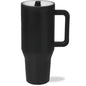 Dark pink 40 oz stainless steel traveler water bottle with handle and flip straw, ideal for travel and outdoor use.