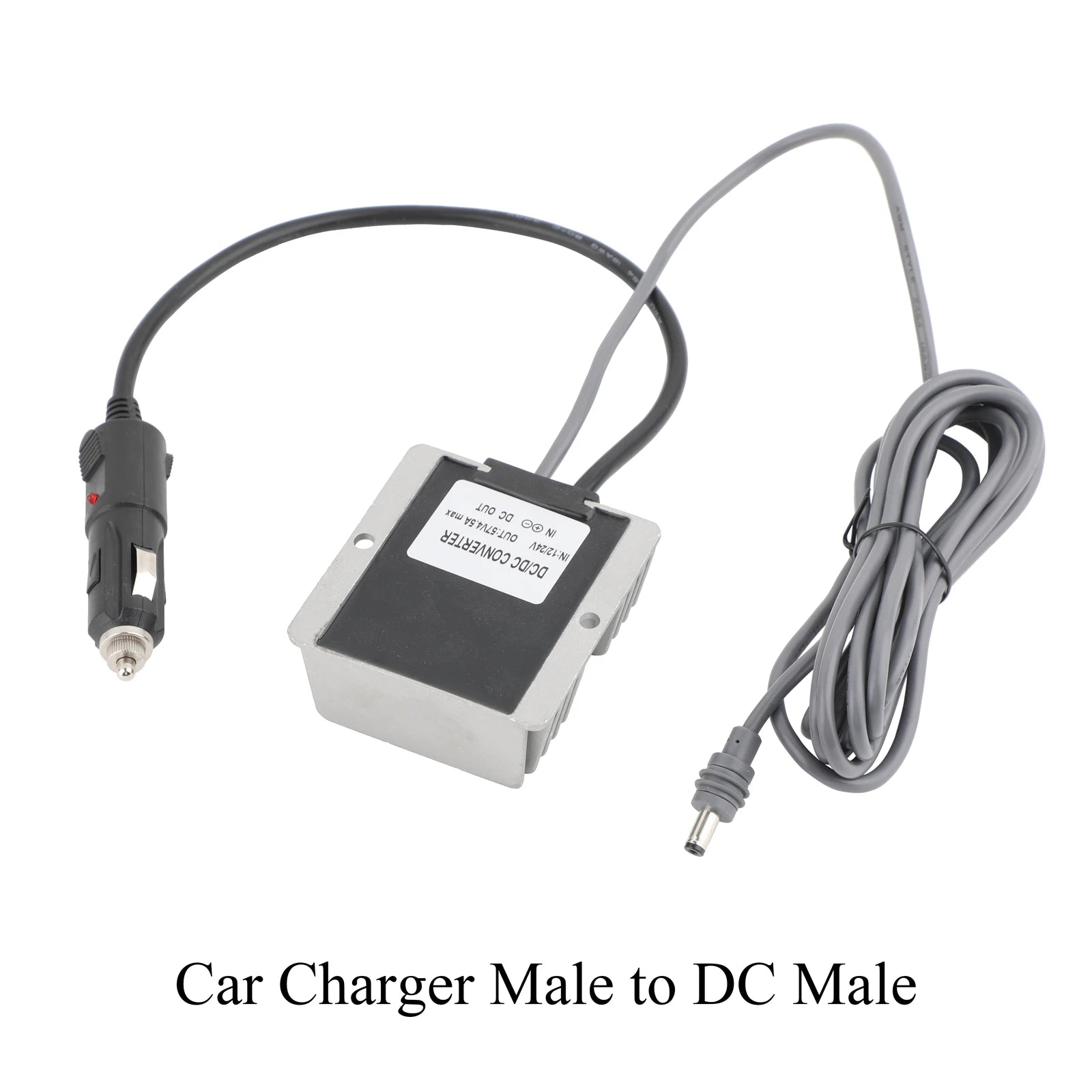 BackupMyFilesNow® Starlink Gen3 Mini 12V-24V to 57V 4.5A DC power converter with waterproof aluminum alloy shell and DC male plug.