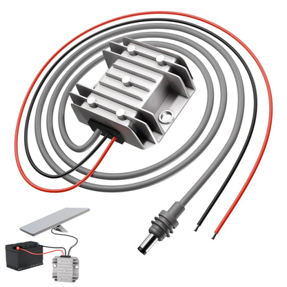 Starlink Mini 12VDC power supply step-up kit with DC plug, converts to 30V 3.5A for reliable power output.