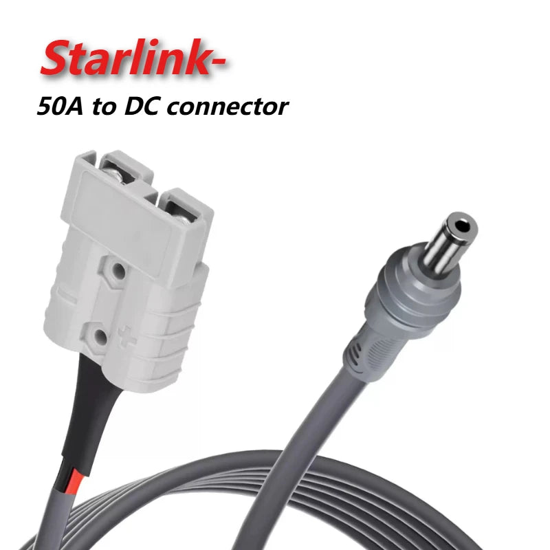50A waterproof DC connecting cord with DC5521 connector for Starlink Mini accessories, 3 meters long, suitable for extension lines.