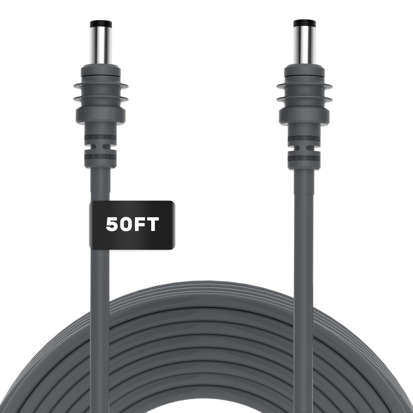 Grey Zinweyton DC power cable for Starlink Mini, 50ft waterproof replacement DC to DC cable, compatible with Starlink Mini.