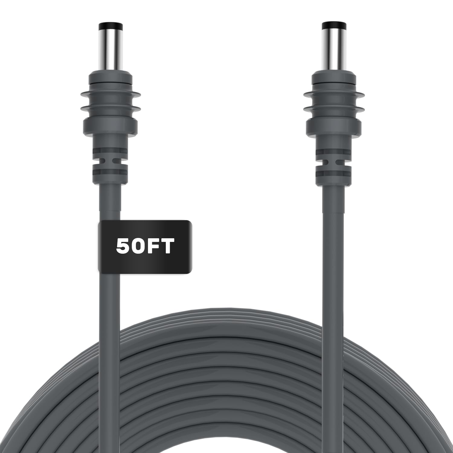 Grey Zinweyton DC power cable for Starlink Mini, 50ft waterproof replacement DC to DC cable, compatible with Starlink Mini.
