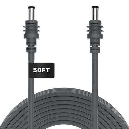 Zinweyton DC power cable for Starlink Mini, waterproof grey, 50ft replacement DC to DC cable for satellite internet setup