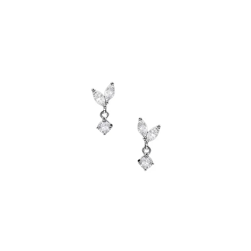 Silver butterfly stud earrings for women, delicate and cute jewelry, perfect gift for girls, wholesale butterfly earrings for women