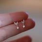 Silver ANENJERY butterfly stud earrings for women, delicate jewelry with butterfly design, perfect gift for girls.