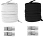 Elastic locking no-tie shoelaces for running shoes and sneakers, 8mm wide, suitable for kids and adults, in a flat design.