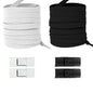 Elastic locking no-tie shoelaces for kids and adults, flat 8mm wide laces for running shoes and sneakers, easy to secure.