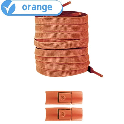 Elastic locking shoelaces for kids and adults, flat 8mm no-tie shoelaces for running shoes and sneakers, black color, widened design.