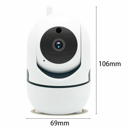1080P WiFi wireless indoor security camera with night vision, ideal for baby and pet monitoring in home security setup