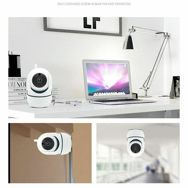 Wireless indoor home security camera with 1080P HD video, night vision, and baby and pet monitoring for home surveillance.