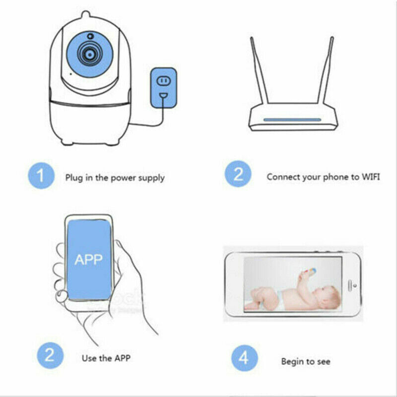 1080P WiFi wireless indoor security camera with night vision, ideal for baby and pet monitoring in home environments.