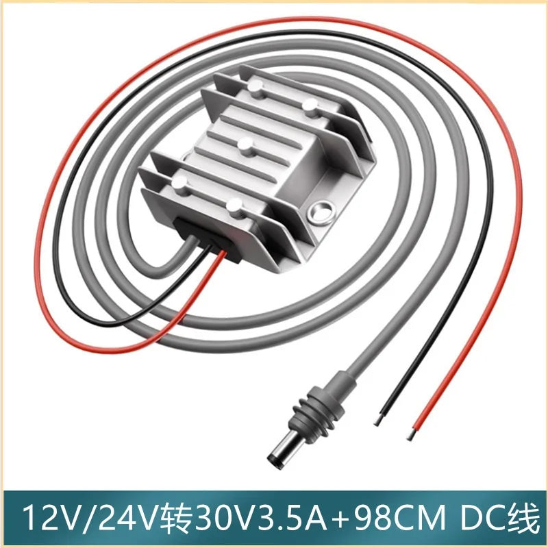12V/24V to 30V DC power converter booster for Starlink Mini, 3.5A, compact voltage step-up device by BACKUPMYFILESNOW.COM®.