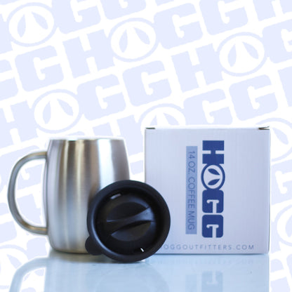 14oz coffee mug featuring BackupMyFilesNow.com branding, with a classic white ceramic design and a comfortable handle.