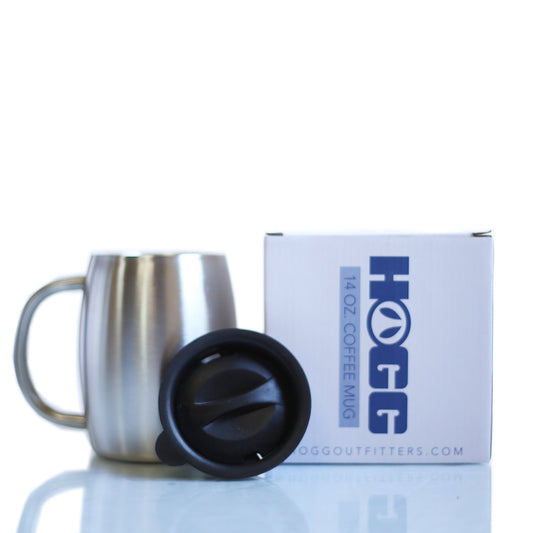 14oz coffee mug with "BackupMyFilesNow.com" logo, ceramic mug featuring a white background and black text.