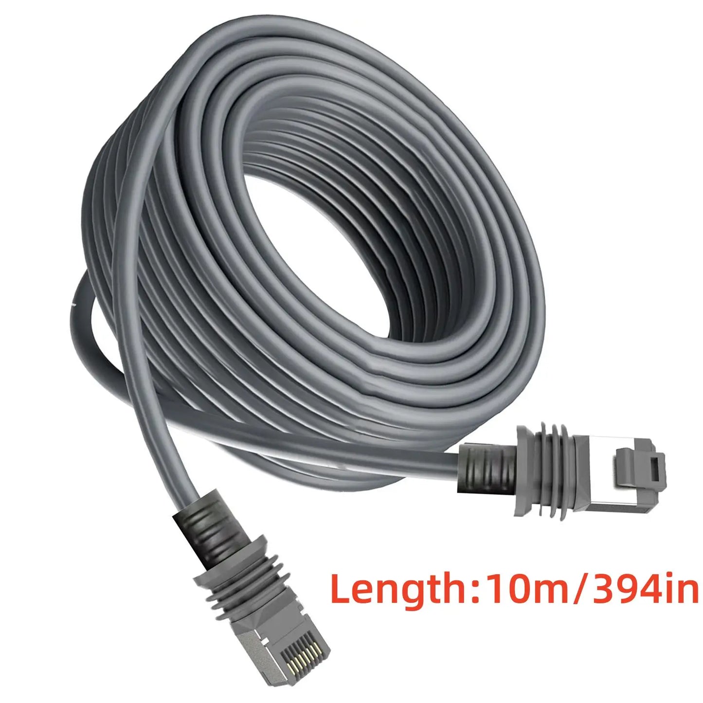 BackupMyFilesNow® 10m waterproof Ethernet cable with RJ45 connector for Starlink V3 Gen 3, ideal for extending internet connection.