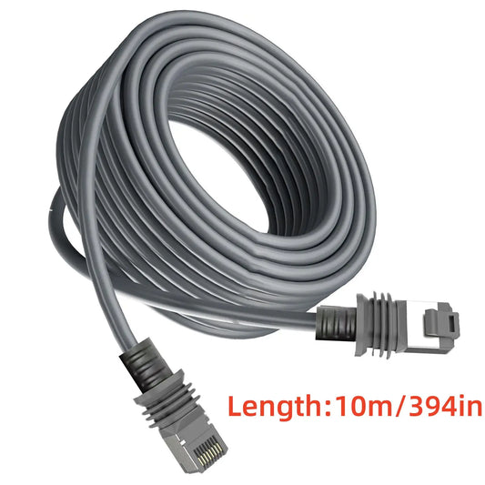 BackupMyFilesNow® 10m waterproof Ethernet cable with RJ45 connector for Starlink V3 Gen 3, ideal for extending internet connection.