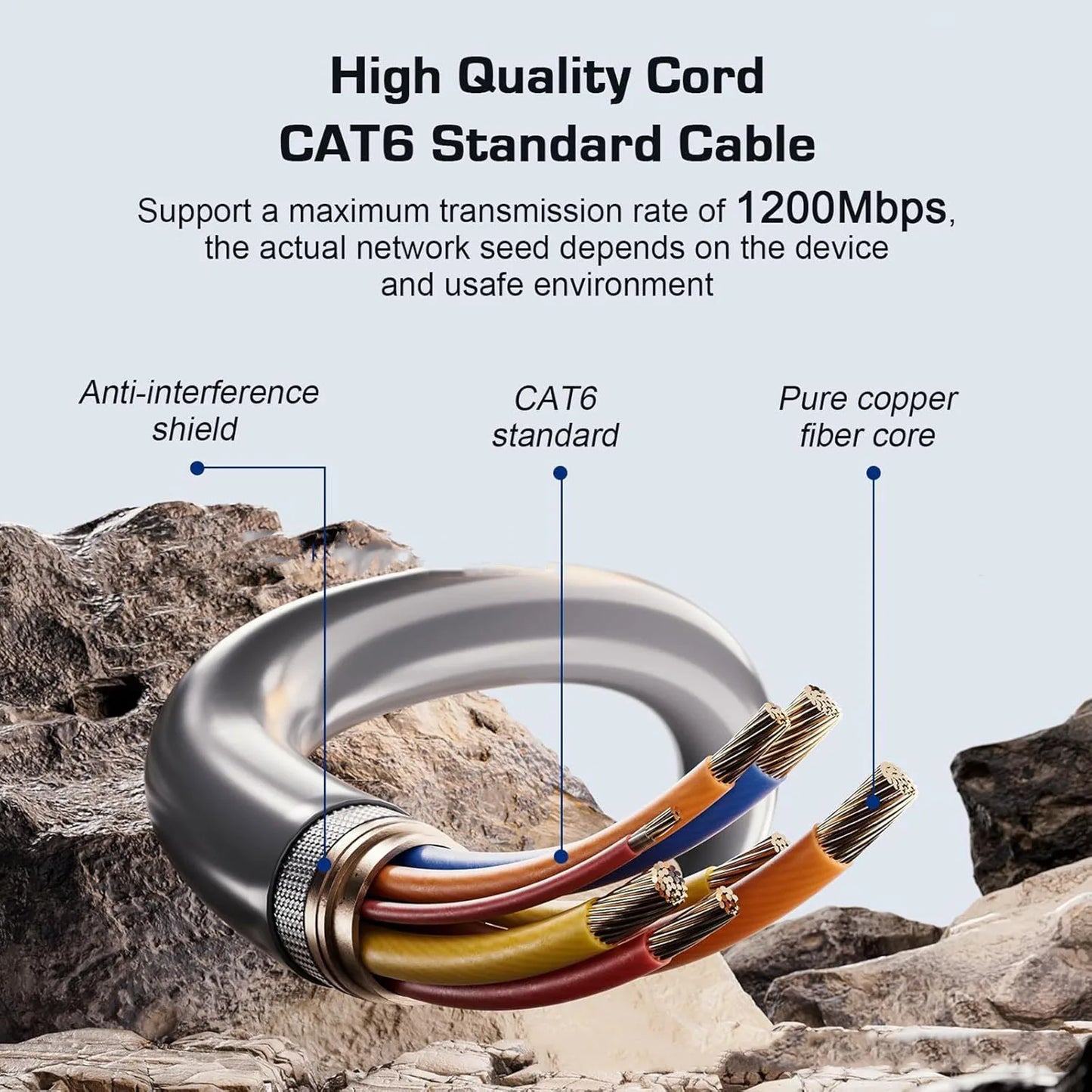 BackupMyFilesNow 10m waterproof Ethernet cable for Starlink V3, RJ45 connector, suitable for Starlink Gen 3 accessories.