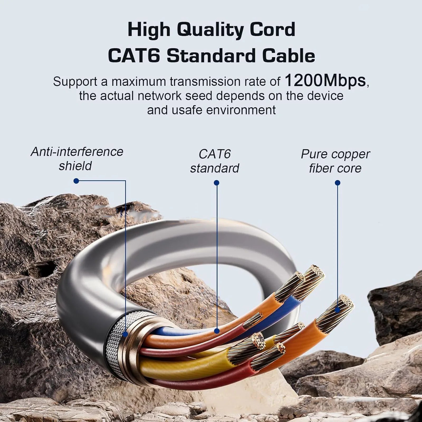BackupMyFilesNow 10m waterproof Ethernet cable for Starlink V3, RJ45 connector, suitable for Starlink Gen 3 accessories.